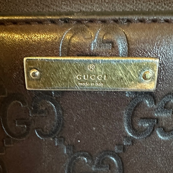 Gucci Dark Brown GG Embossed Leather Wallet - Picture 2 of 16
